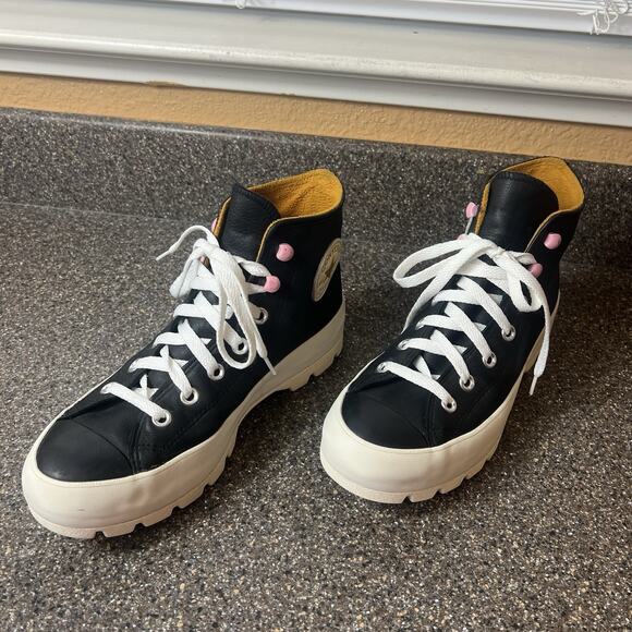 Converse All Star Lugged Counter Climate Chunky Sneaker Women Sz 8 Black Leather - Picture 3 of 11